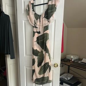 Elegant Cocktail Leaf Print Dress